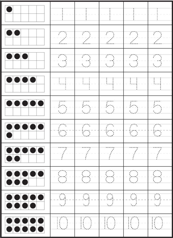 Free Printable Number Worksheets