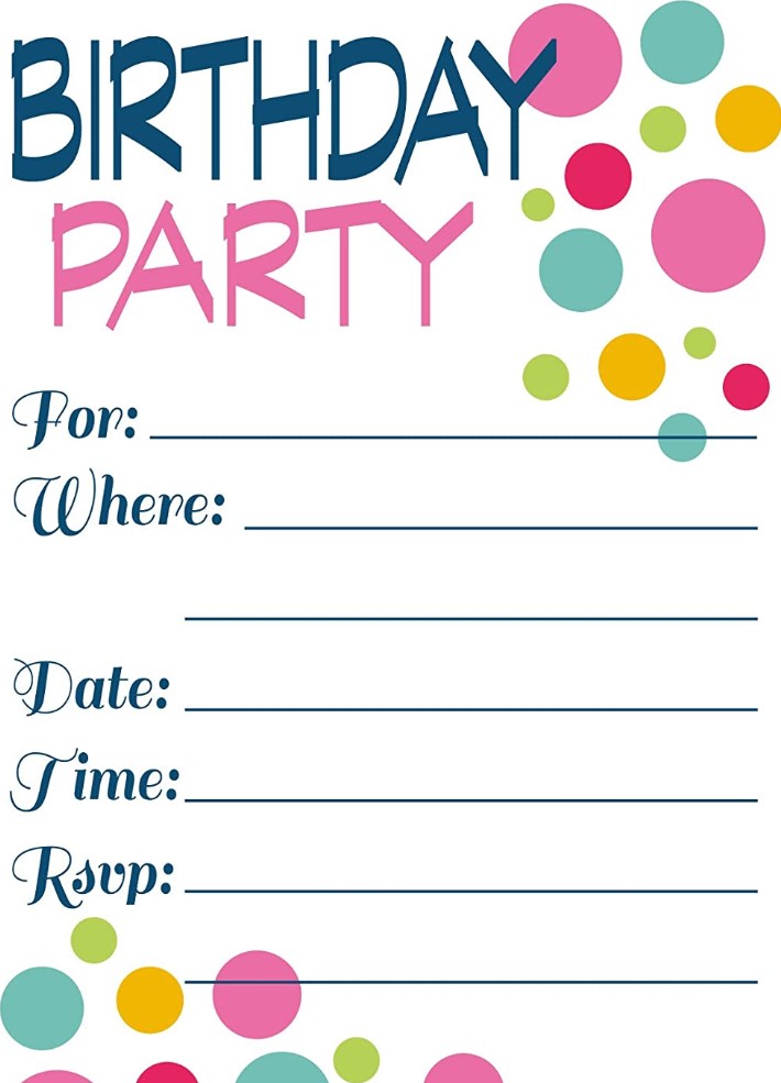 Printable Birthday Invites Free - Wiki Printable