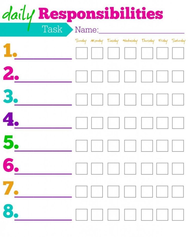 Printable Chart For Kids Free