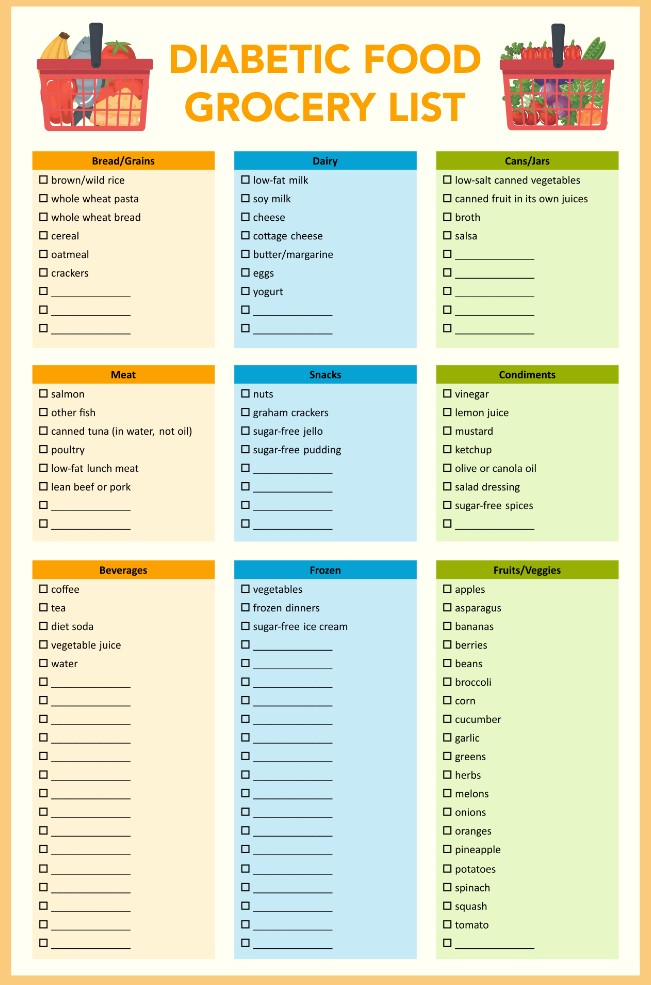 Free Printable List of Diabetic Snacks