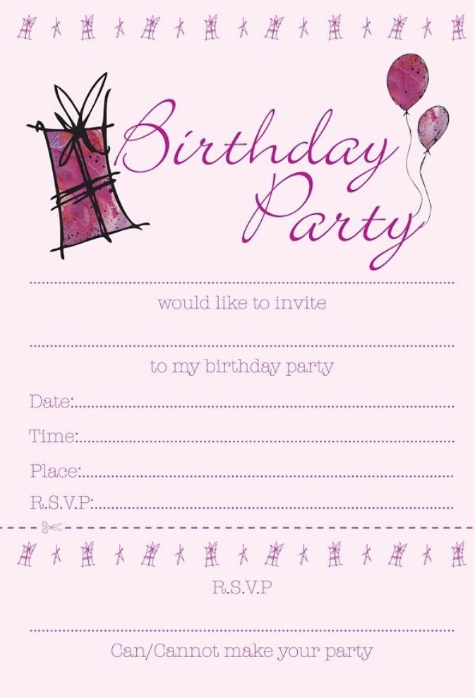Free Printable Birthday Party Invitations
