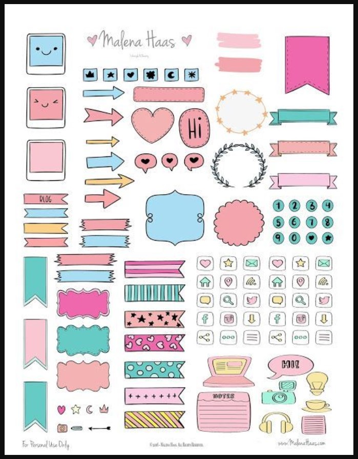 Free Printable Journal Stickers