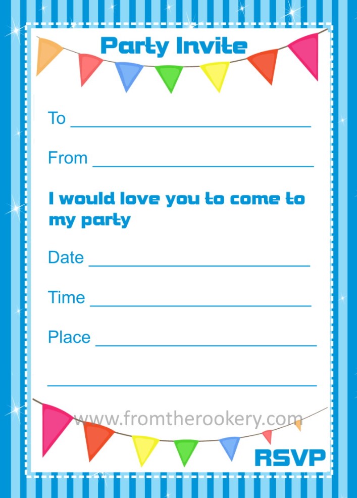 Printable Birthday Party Invitations Free