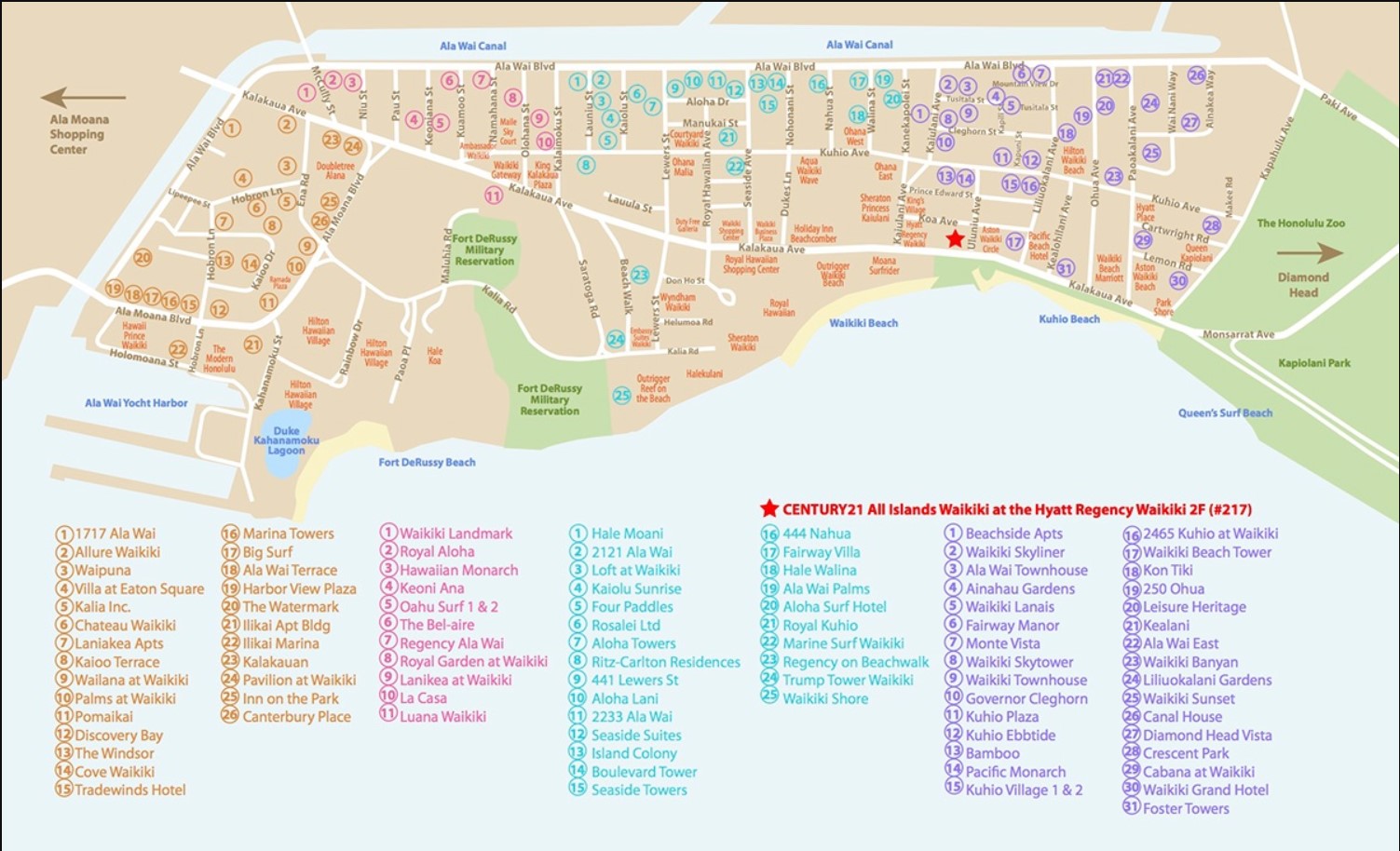 Printable Map of Waikiki