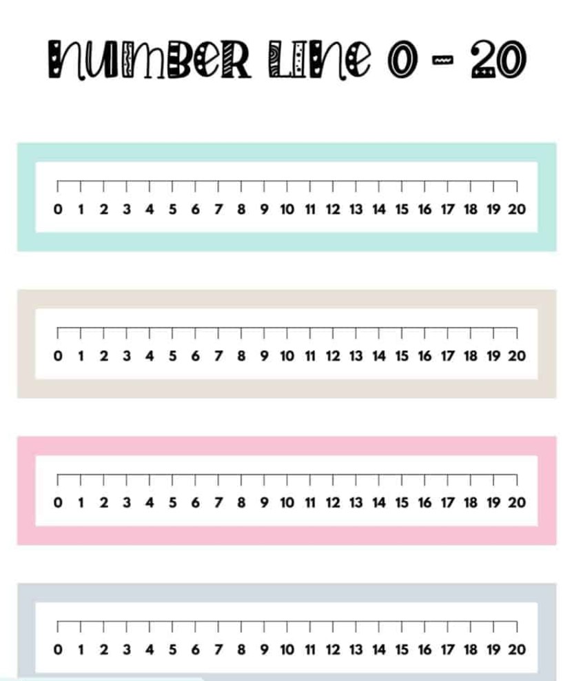 Printable Number Line 1-20 for Kids