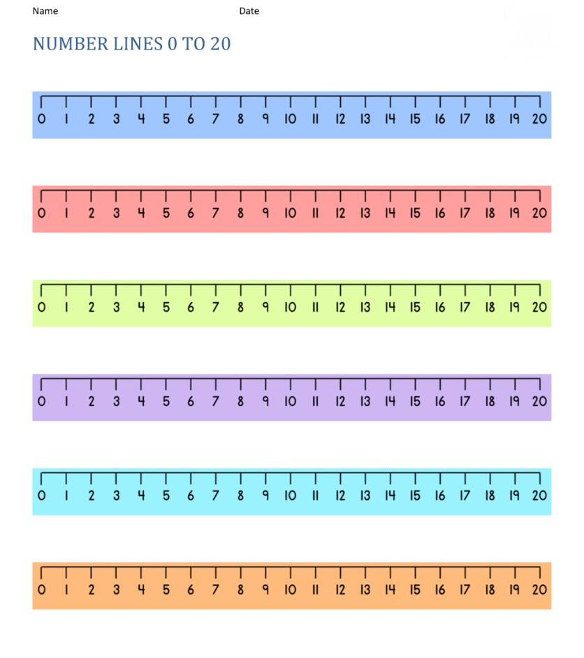 Printable Number Line 1-20