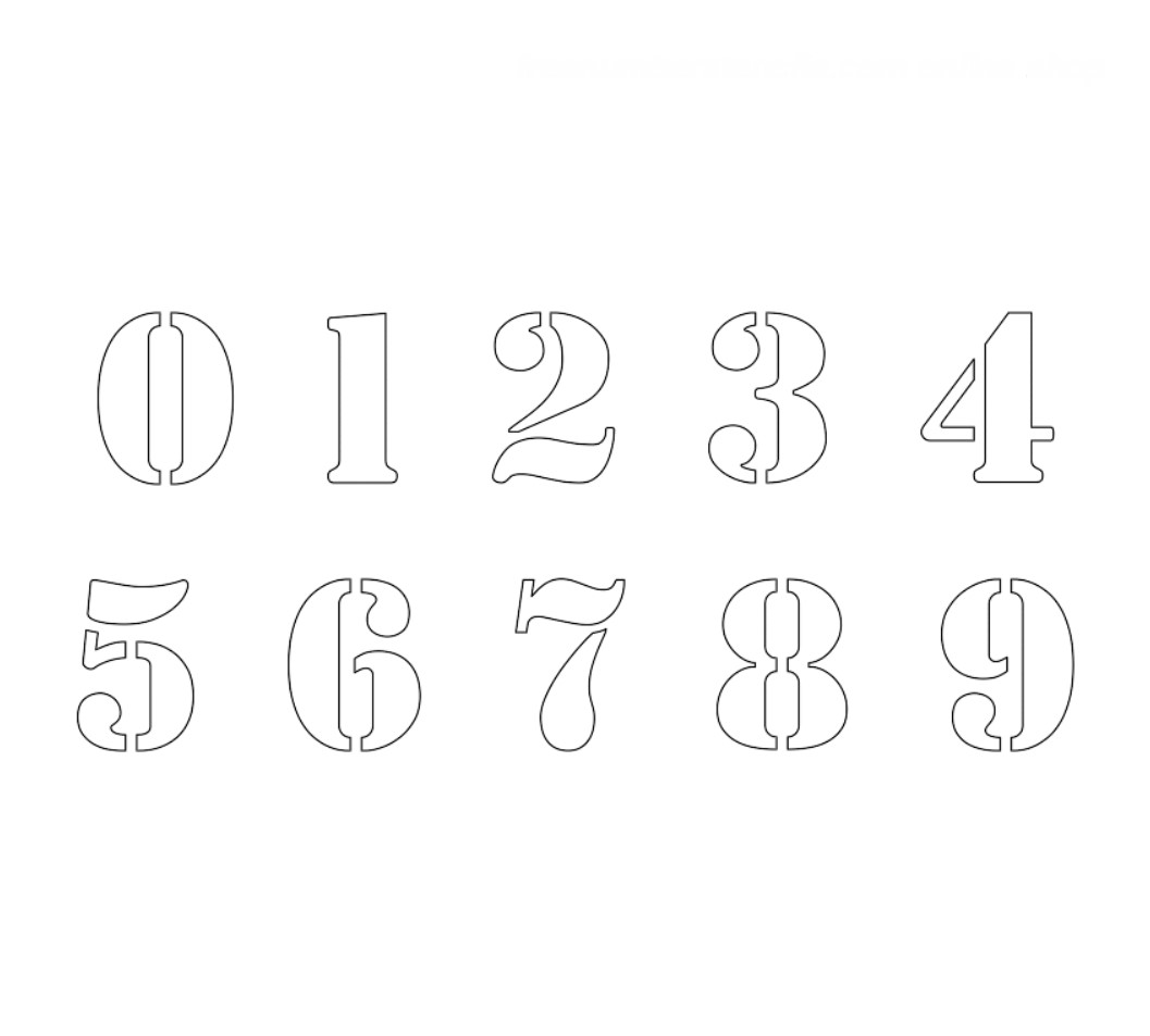 Printable Stencil Numbers Free