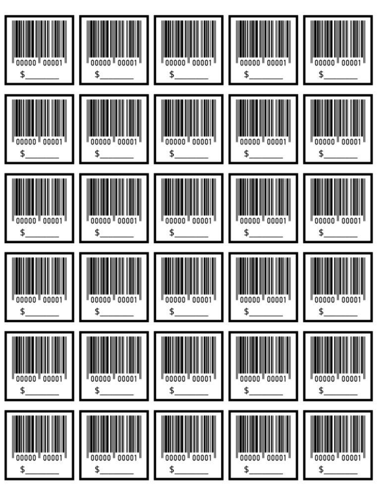Printable Tag Grocery Free