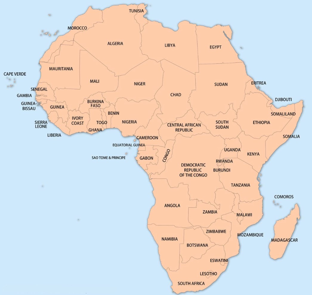 Free Printable Map of Africa