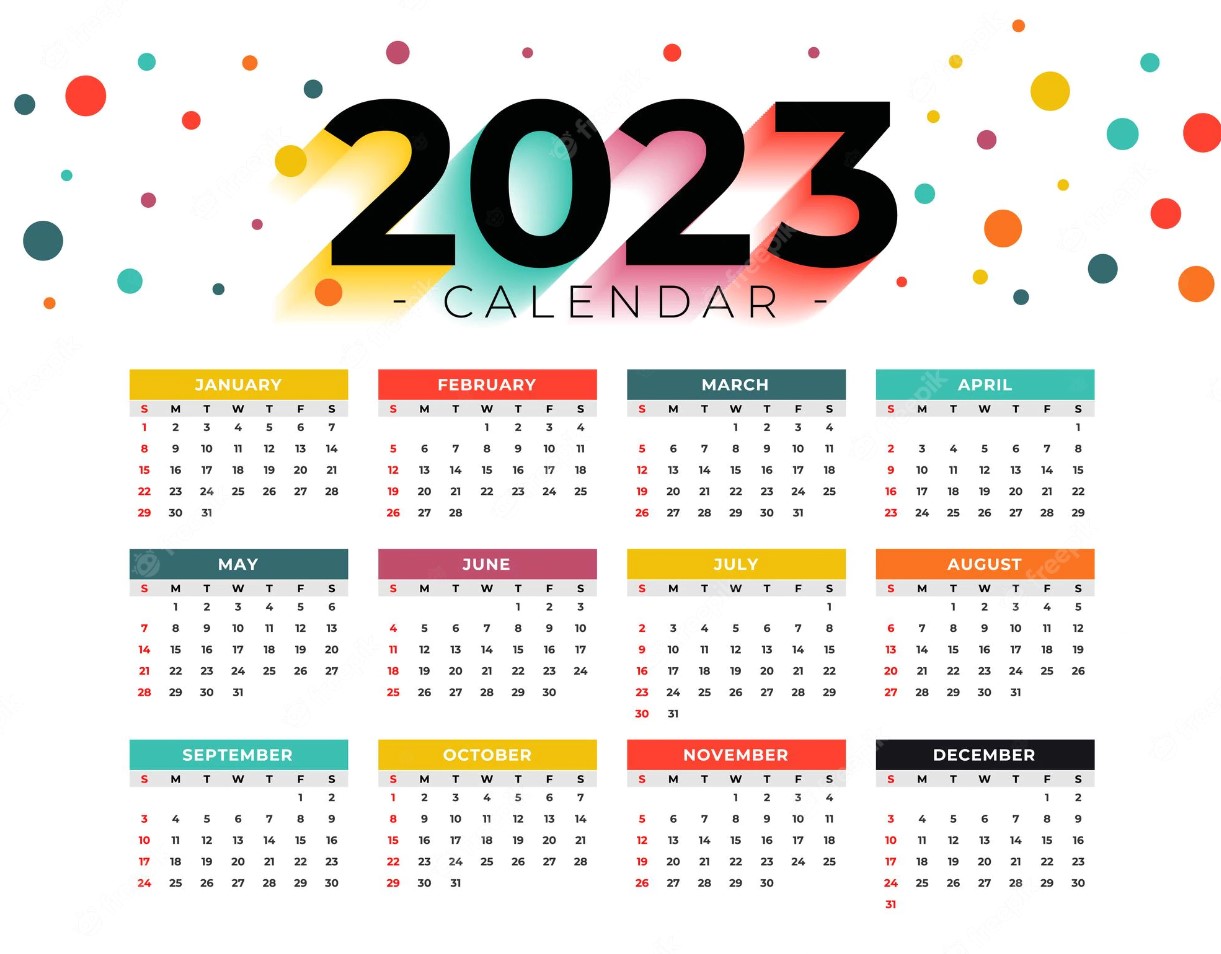 Free Printable Word Calendar for 2023