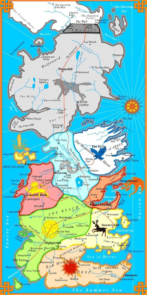 Printable Game of Thrones Map Free