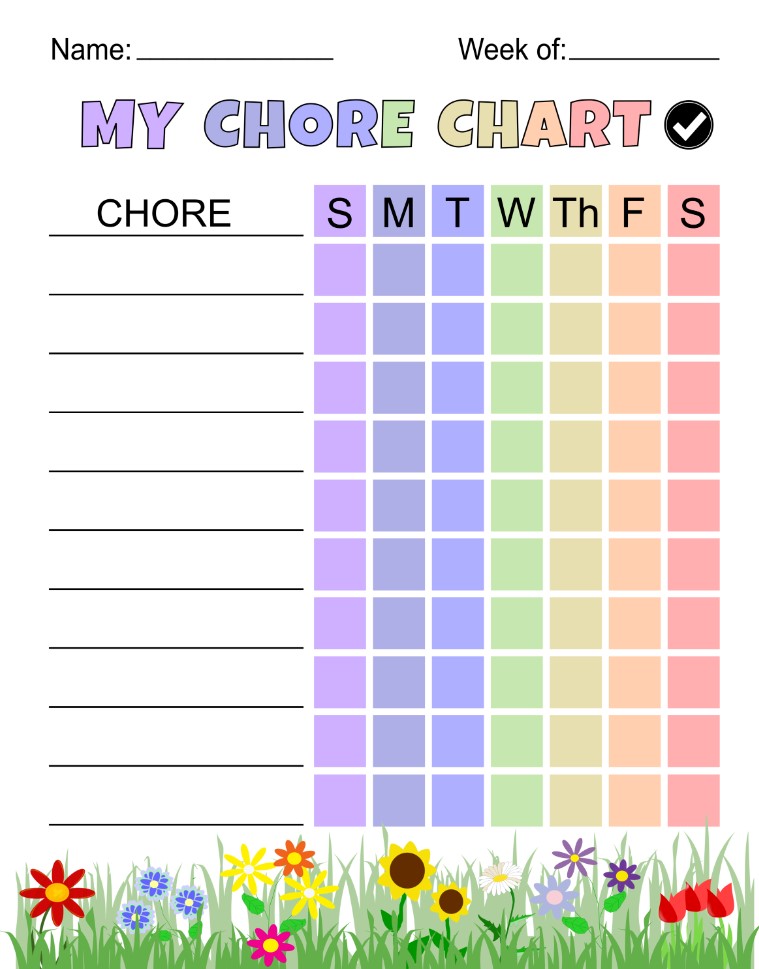 Printable Kids Chore Chart Free
