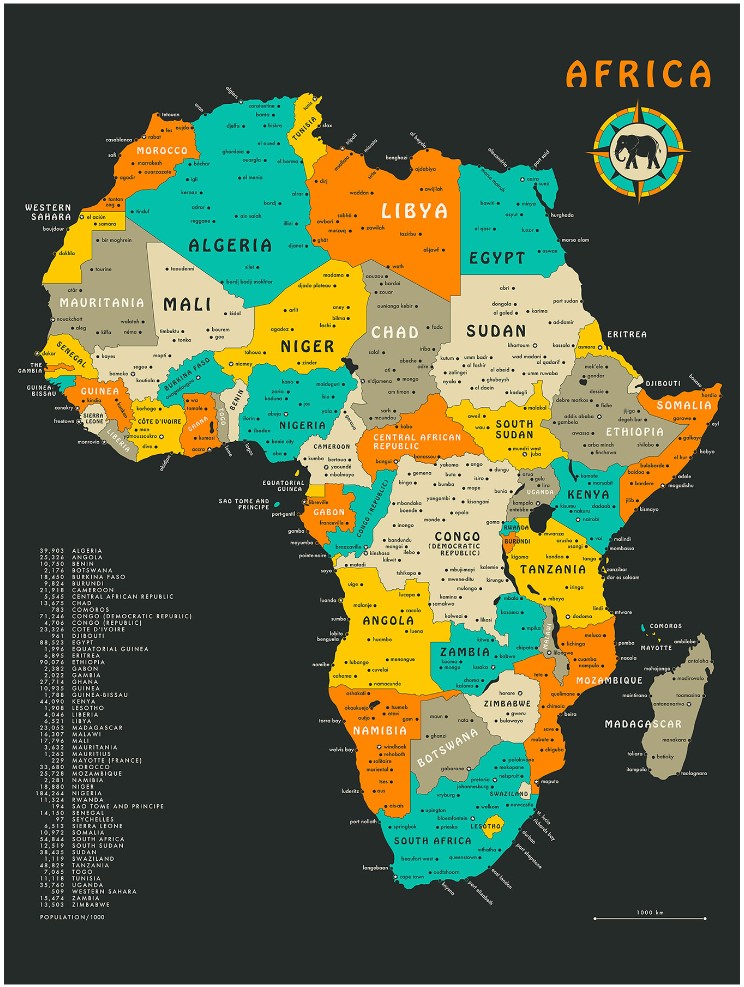 Printable Map of Africa