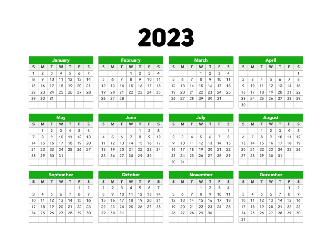 Printable Word Calendar for 2023 Free