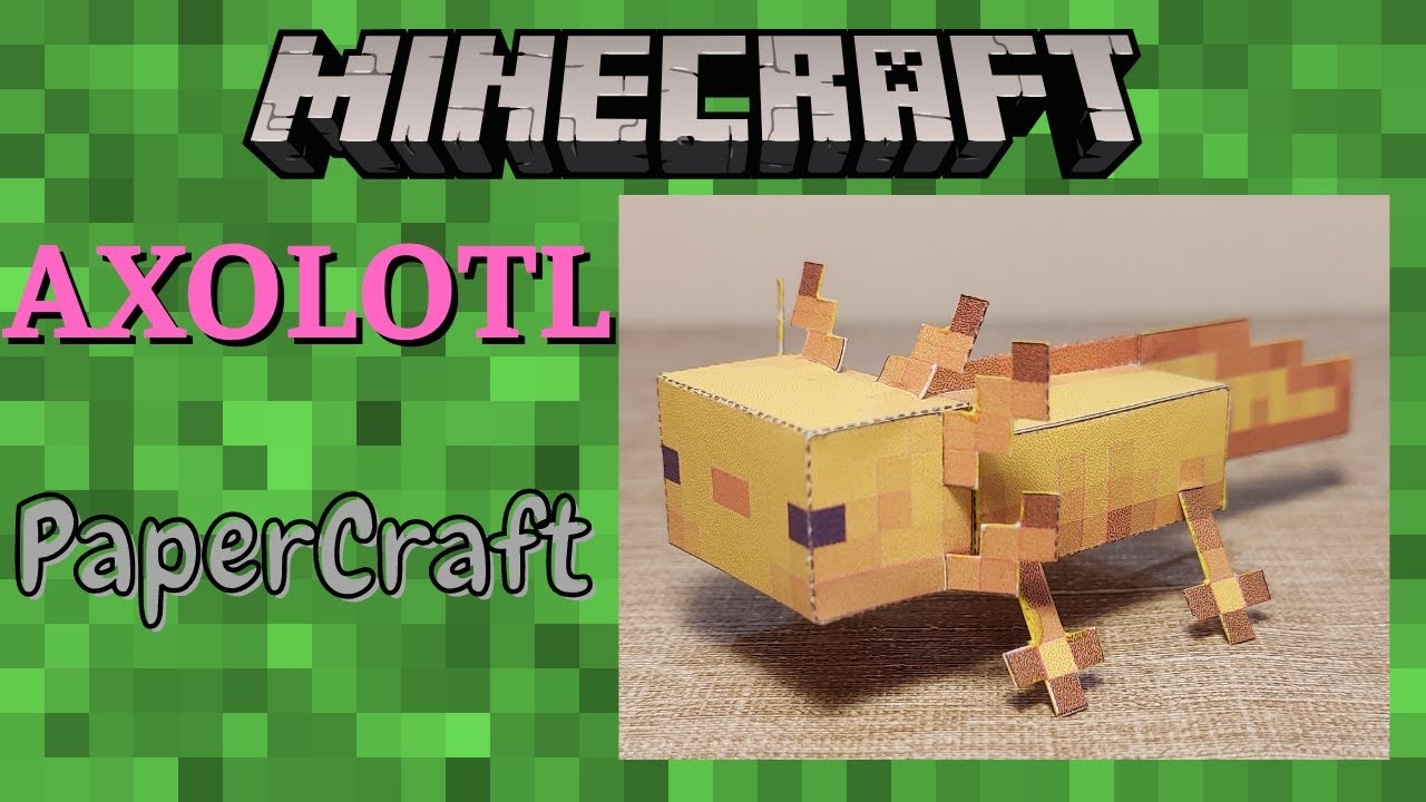Printable Minecraft Papercraft Axolotl Template