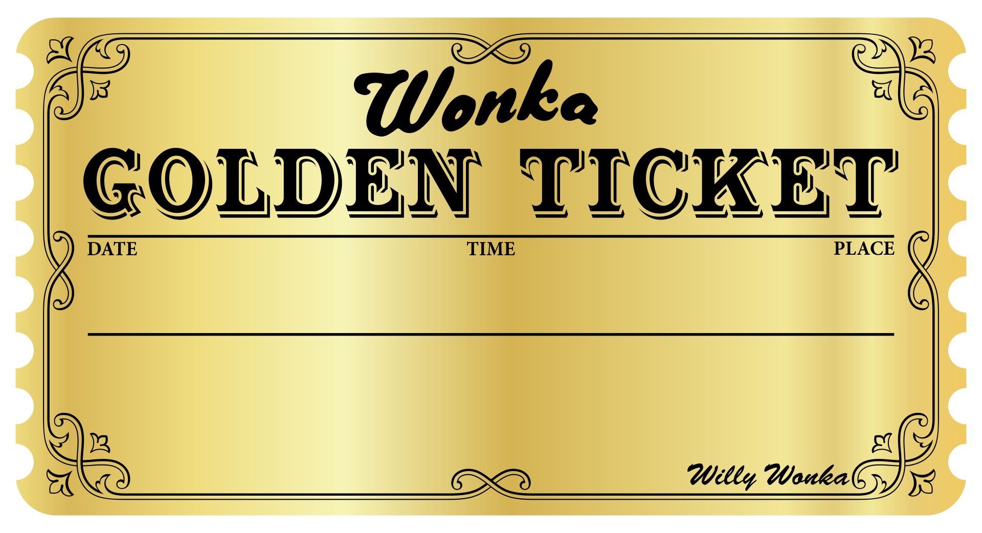 Golden Ticket Printable Template