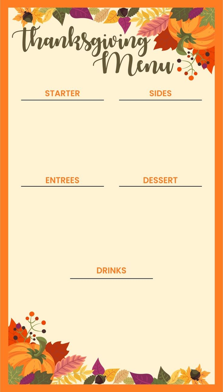 Free Thanksgiving Printable Templates