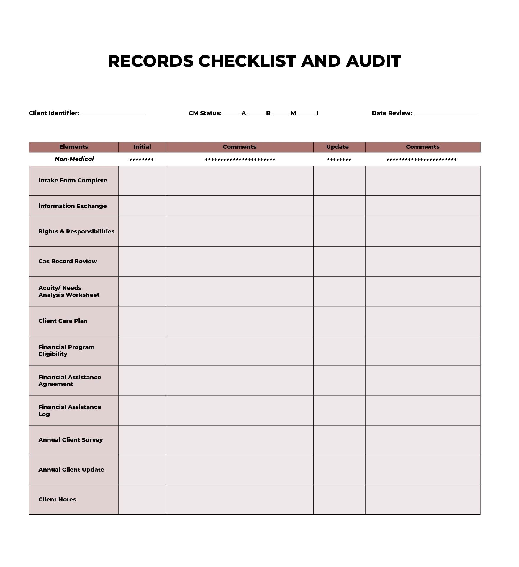 10 Best Medical Checklist Printable PDF For Free At Printablee Templates Record Chart Checklist Template