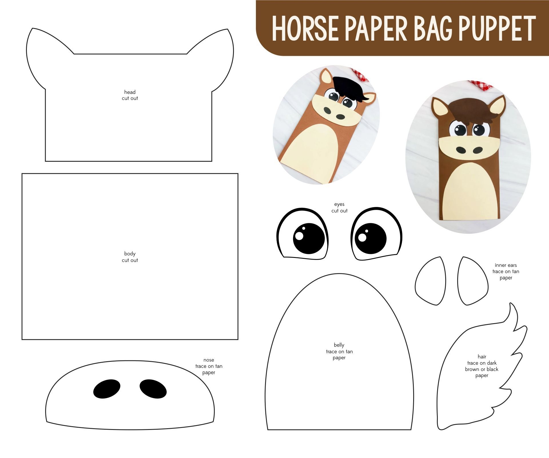 10 Best Printable Paper Bag Puppets Animals PDF For Free At Printablee Paper Bag Puppets Paper Bag Paper Puppets