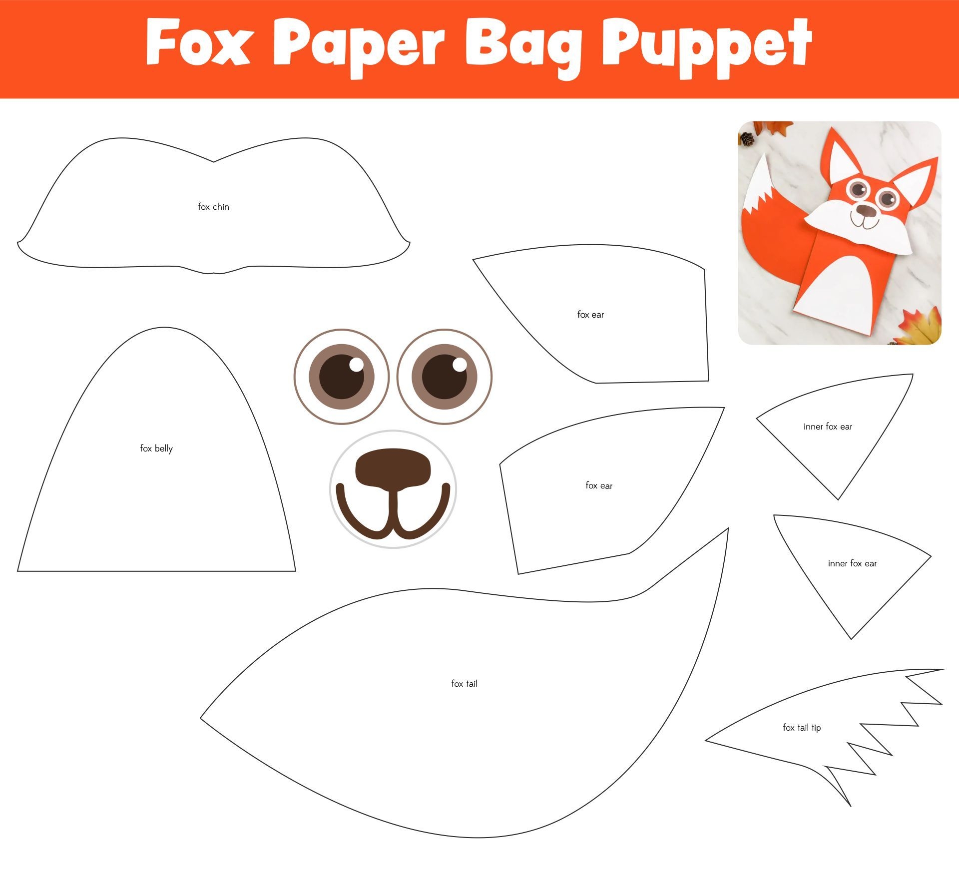 10 Best Printable Paper Bag Puppets Animals PDF For Free At Printablee Paper Bag Puppets Small Paper Bags Paper Puppets