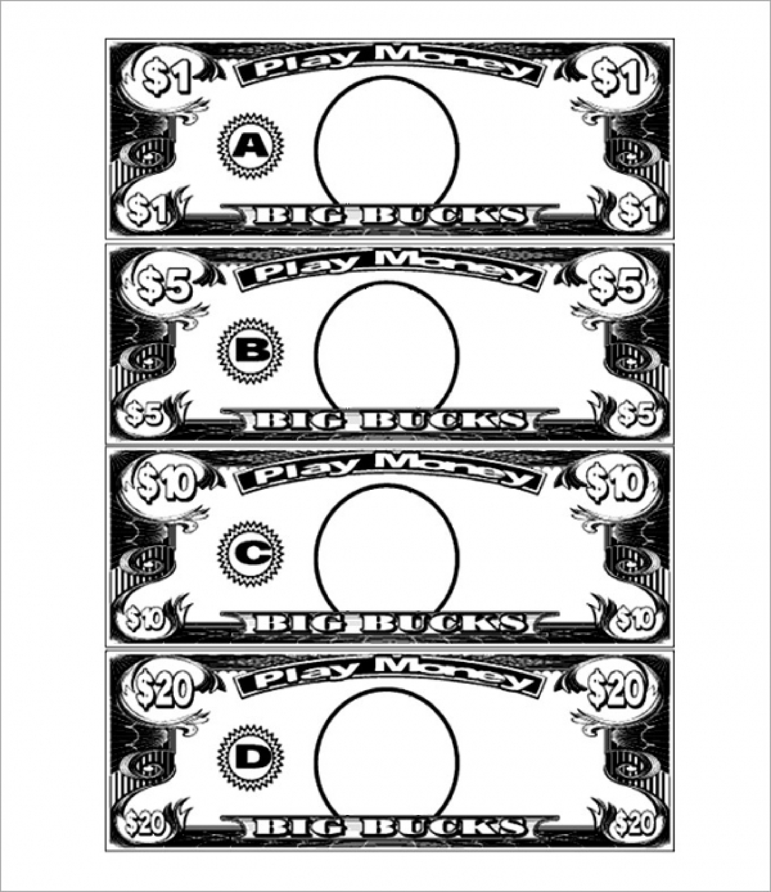 Fake Money Template Printable