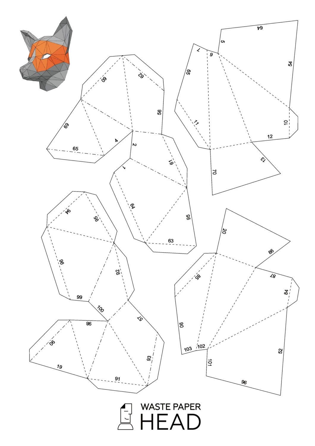 10 oct 2017 FOX MASK Model 11 You Will Receive 2 Bitmap pdf Files With The Main And Colored Templates And 2 Versions Of T Paper Crafts Diy Paper Paper Fox