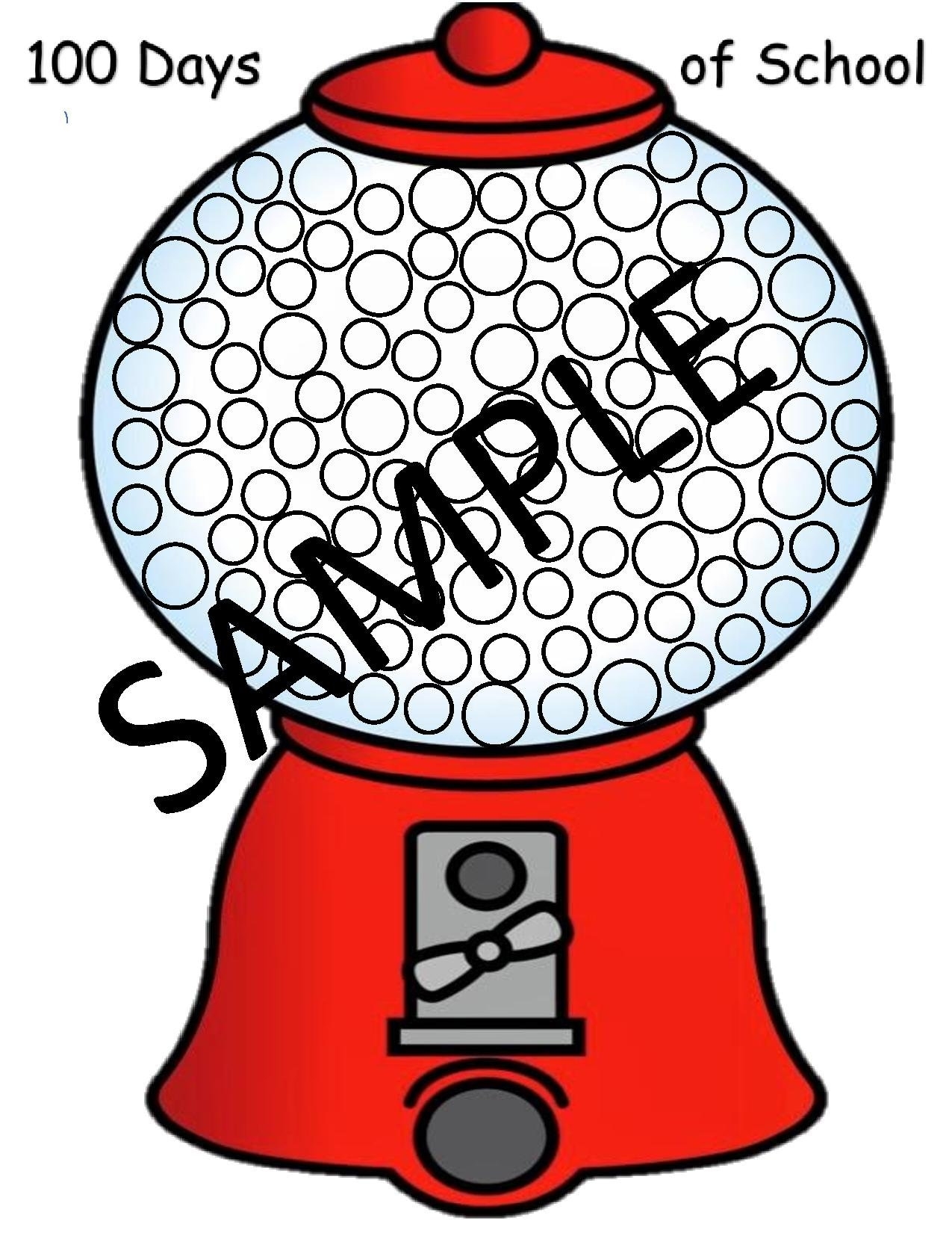 Printable 100 Day Gumball Machine Template