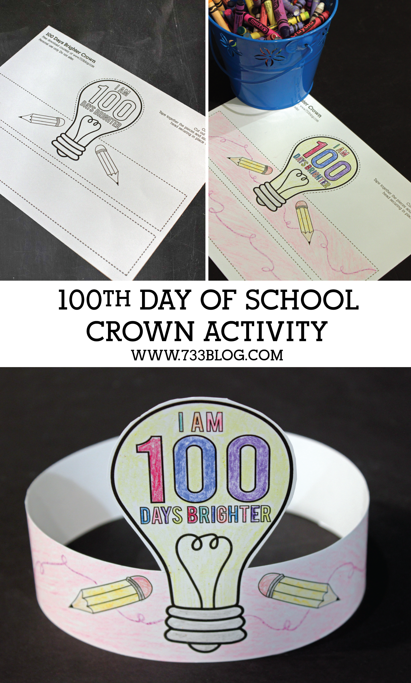 Template Free Printable 100 Days Crown Template