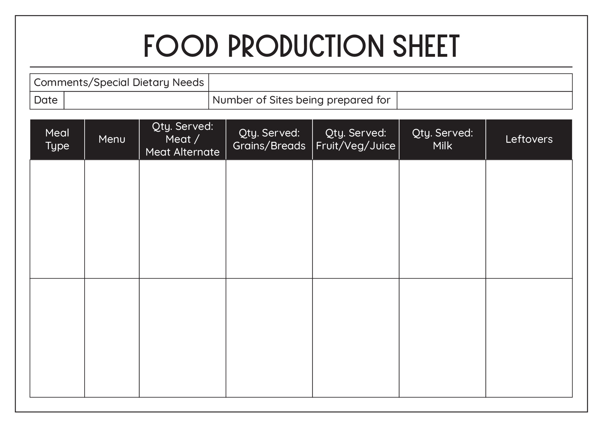 12 Food Production Worksheet Template Free PDF At Worksheeto
