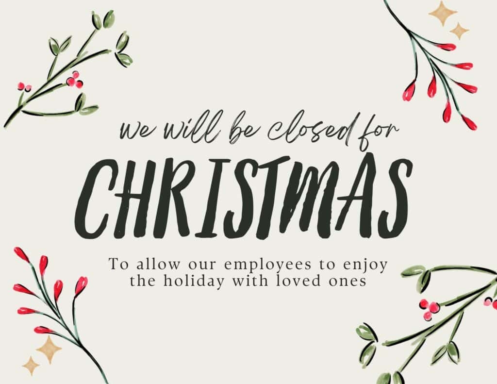 Free Printable Closed For Christmas Sign Template