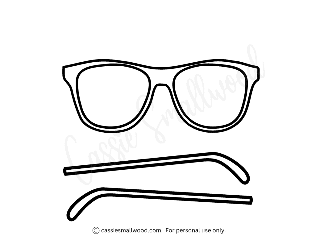 Printable Outline Sunglasses Template