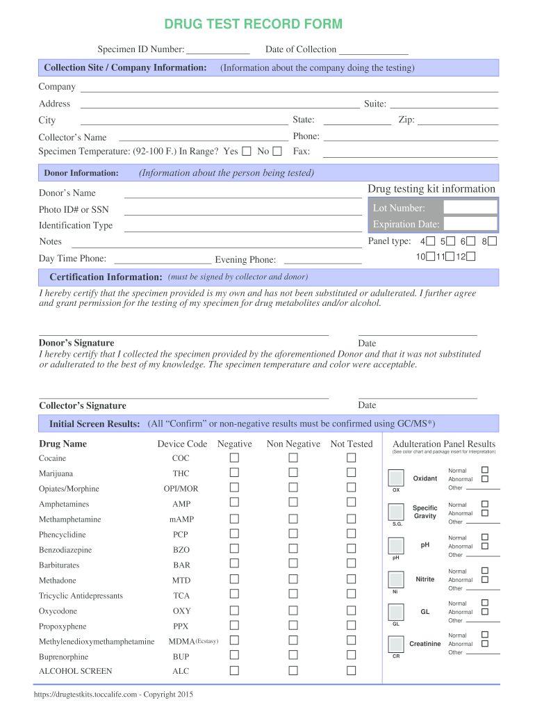 12 Panel Drug Test Result Form Fill Online Printable Fillable Blank PdfFiller