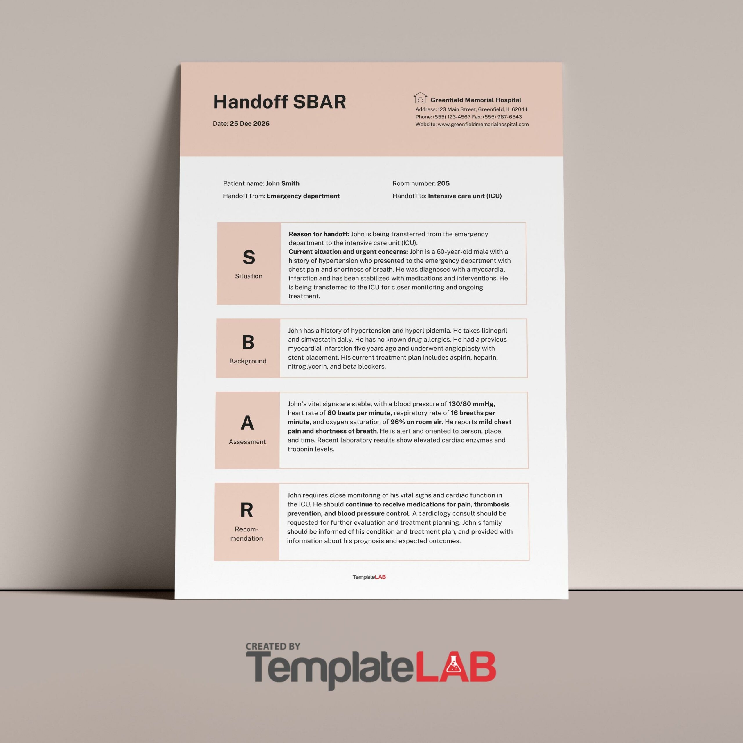 Free Printable Blank Sbar Template