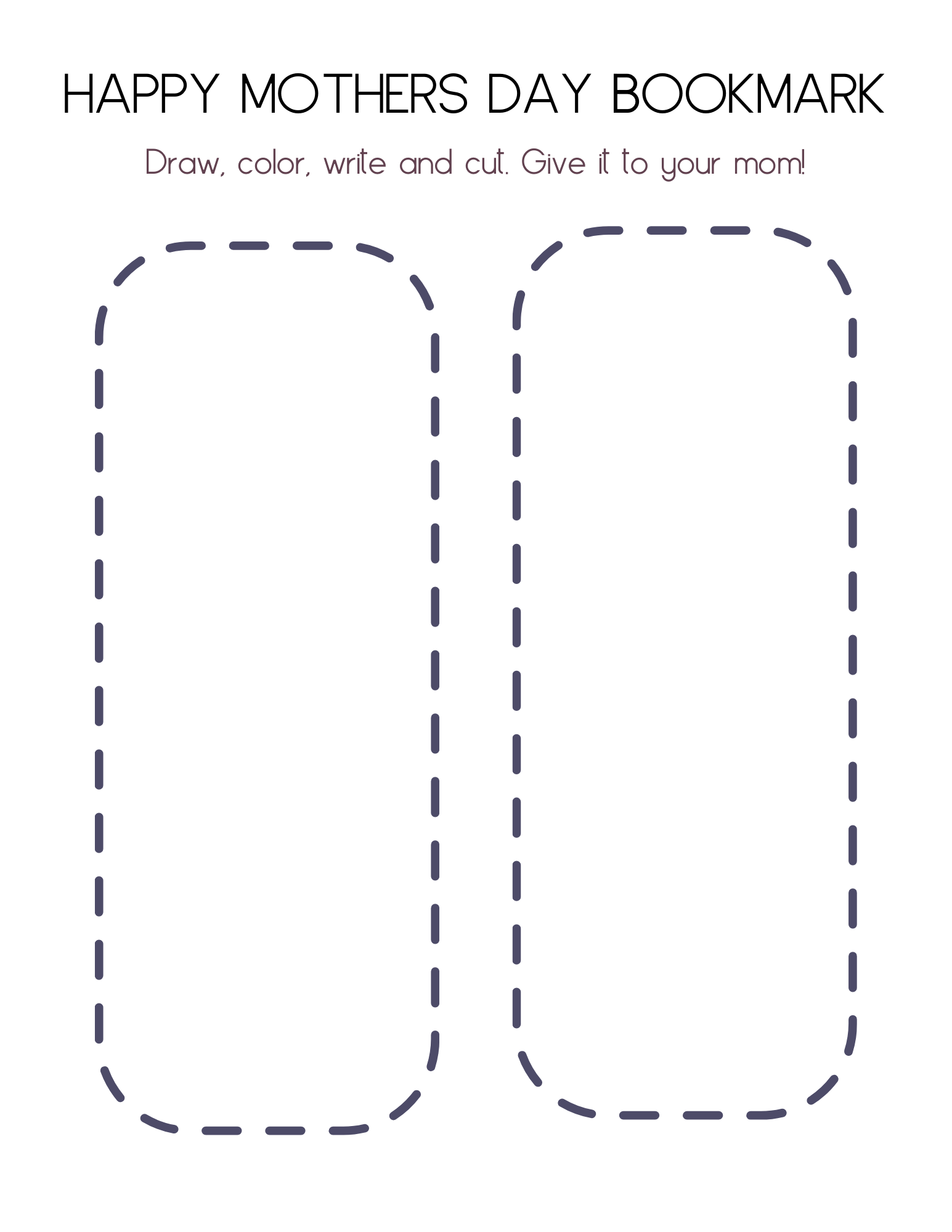 Printable Mother'S Day Bookmark Template