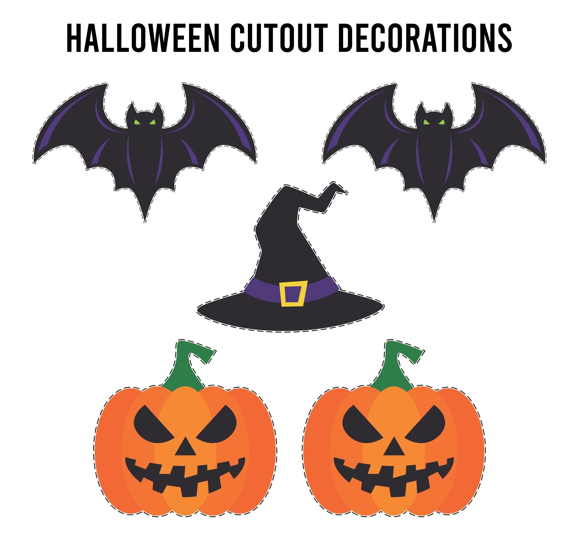 15 Best Free Printable Halloween Cutouts PDF For Free At Printablee Printable Halloween Decorations Halloween Decorations Halloween Paper