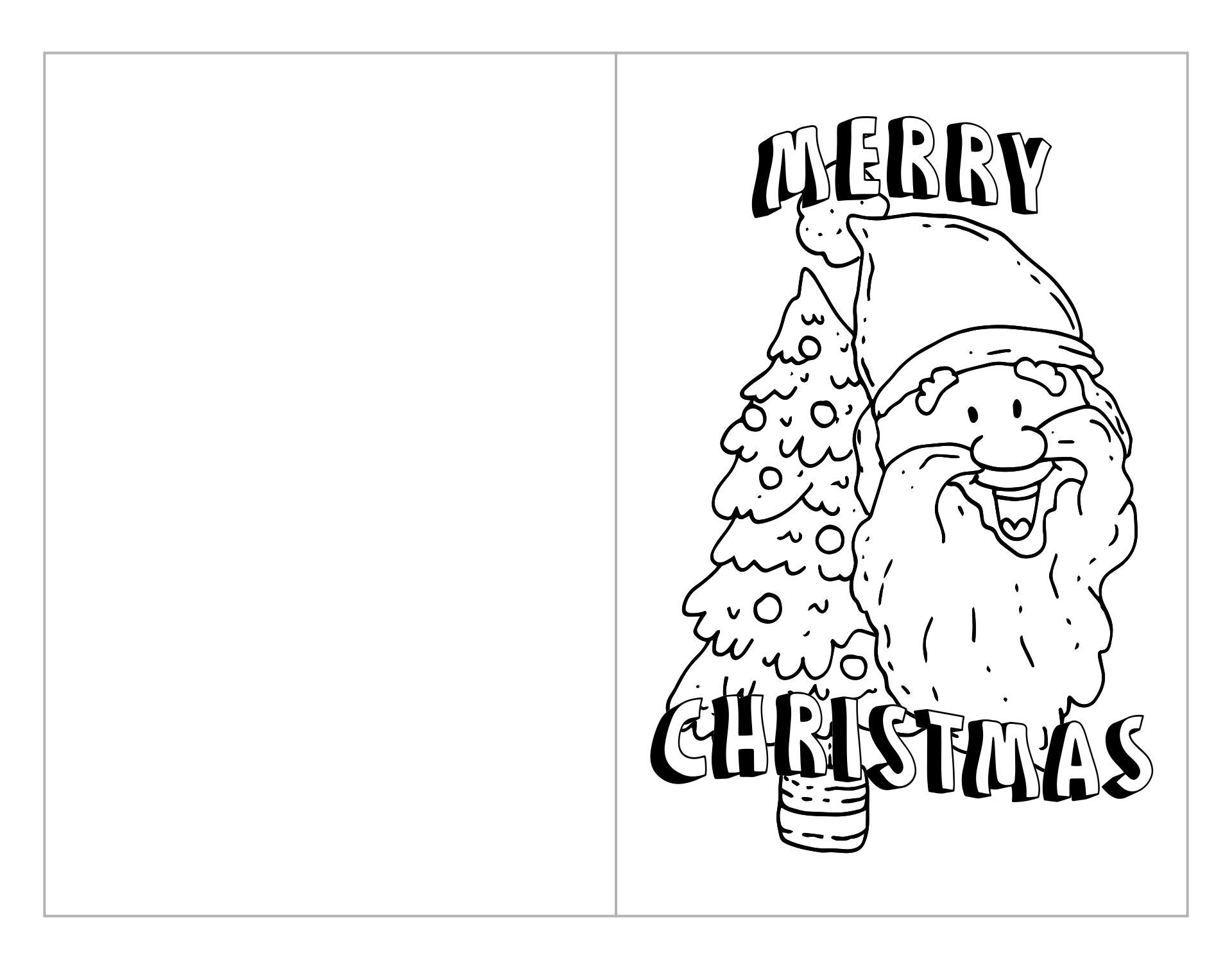 Template Folding Free Printable Christmas Cards