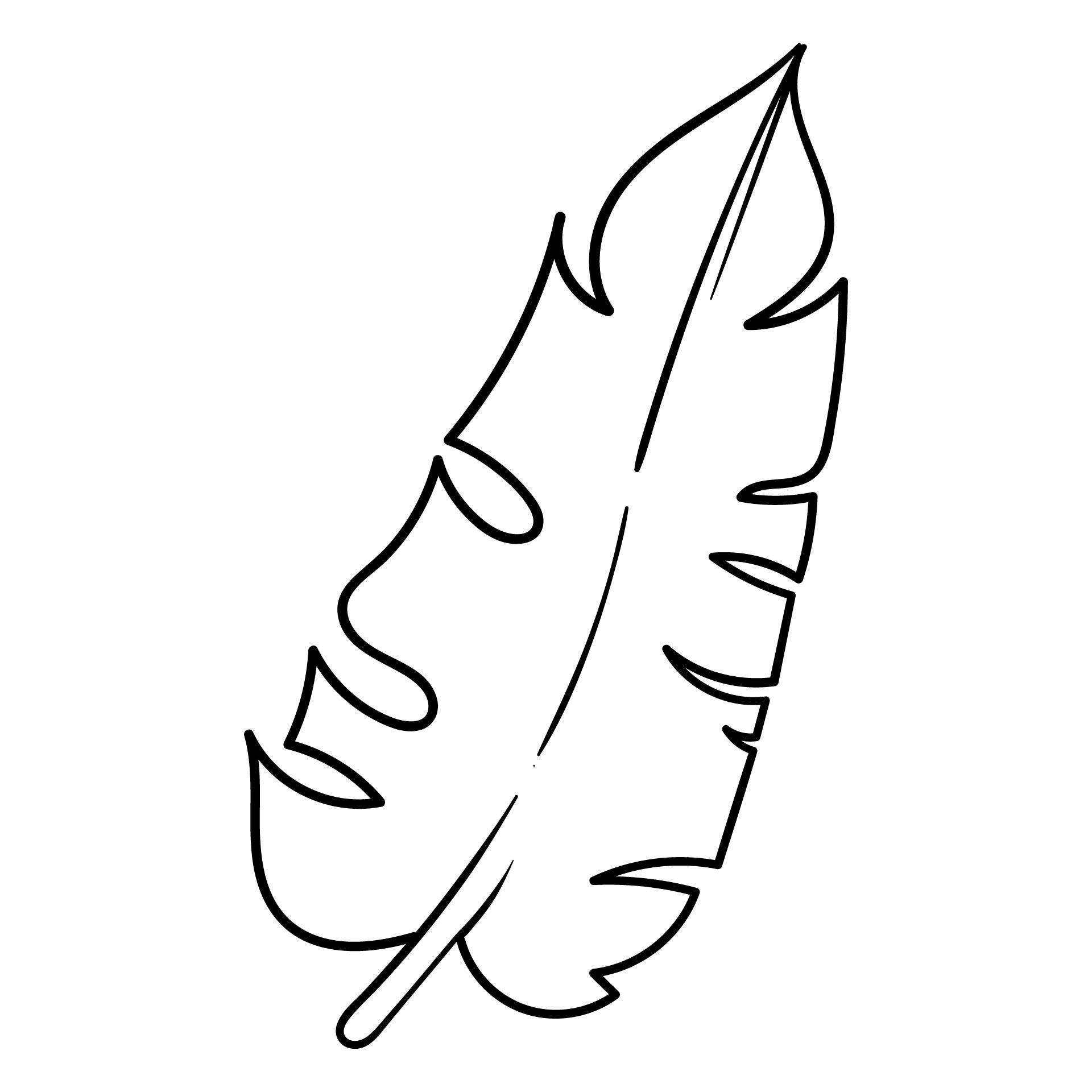 Outline Jungle Leaf Template Printable
