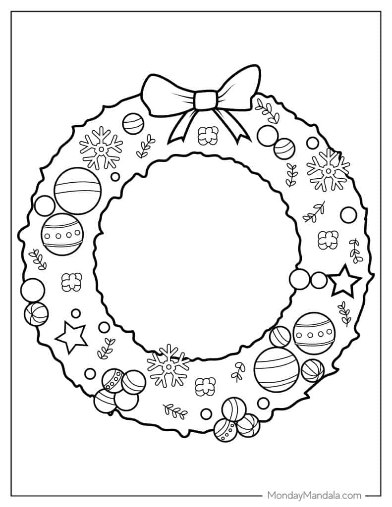 Christmas Wreath Template Printable