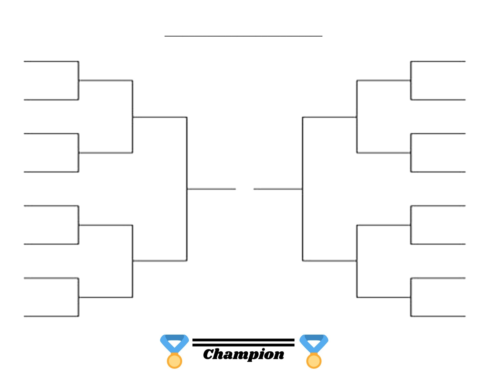 Printable Blank Bracket Template