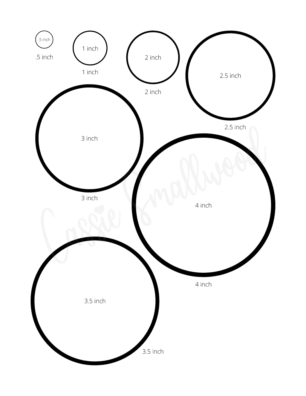 17 Sizes Of Printable Circle Templates Cassie Smallwood Circle Template Printable Circles Circle