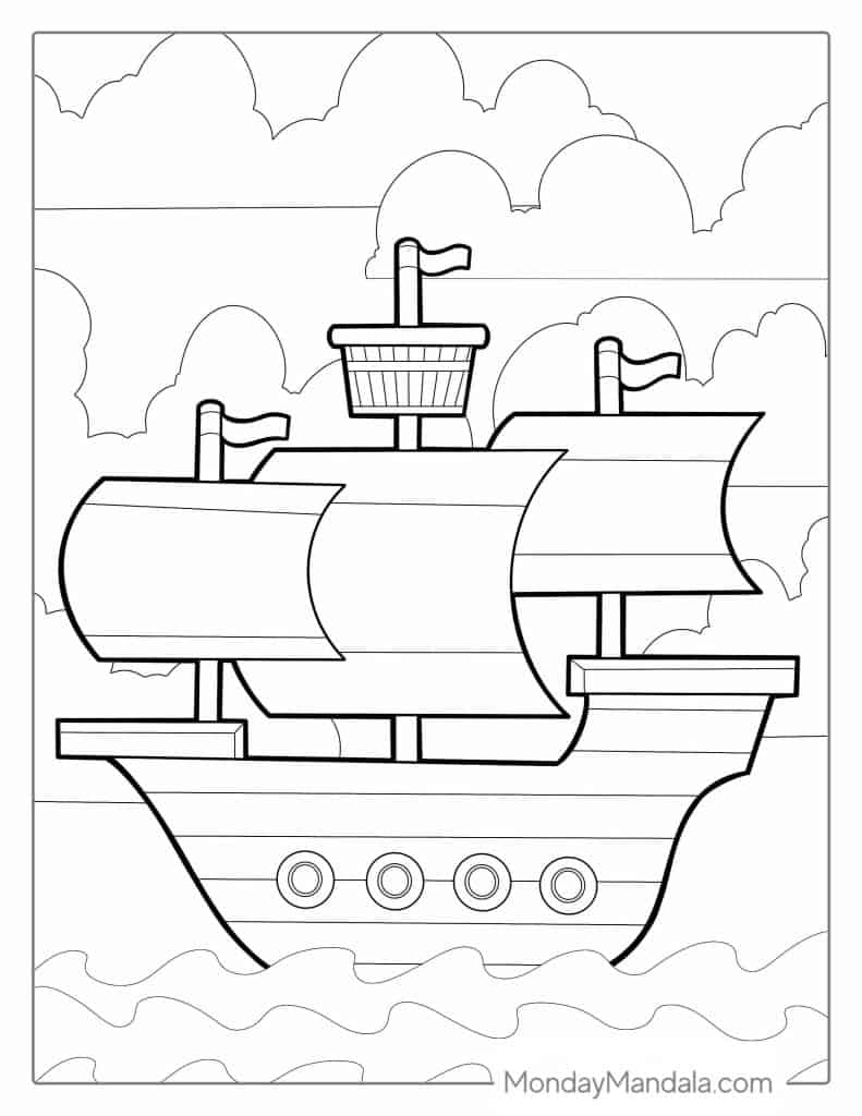 18 Pirate Ship Coloring Pages Free PDF Printables 