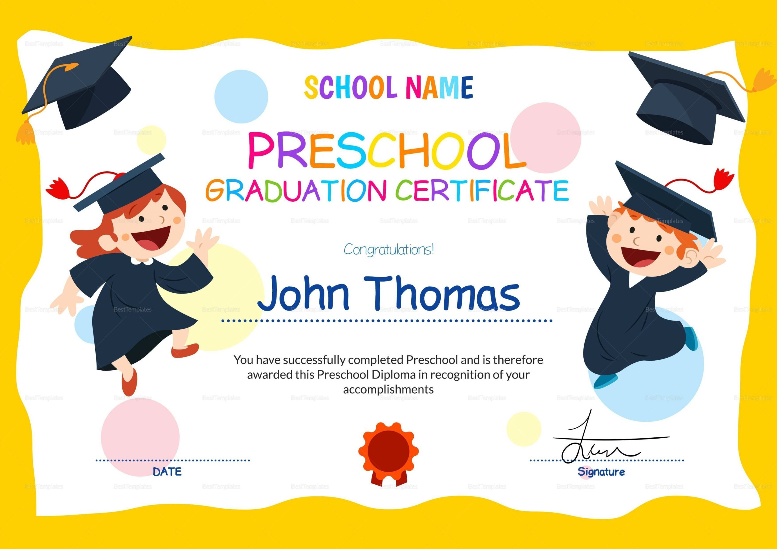 Free Printable Preschool Diploma Templates
