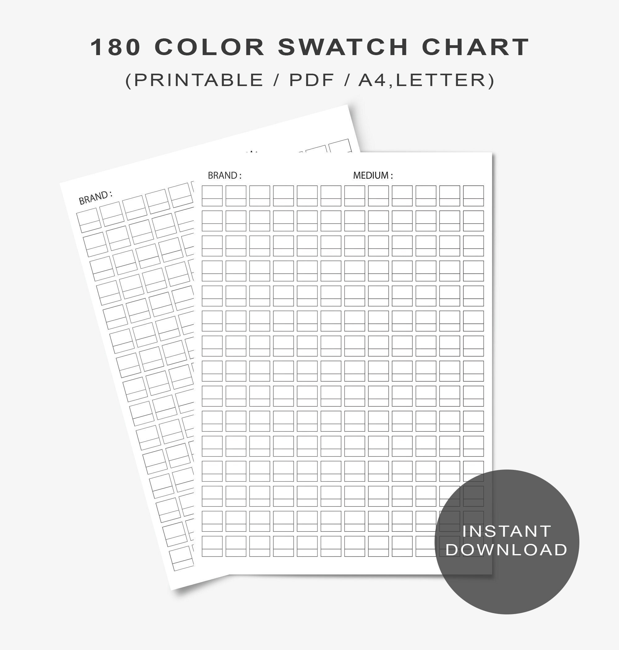 Printable Colored Pencil Swatch Template