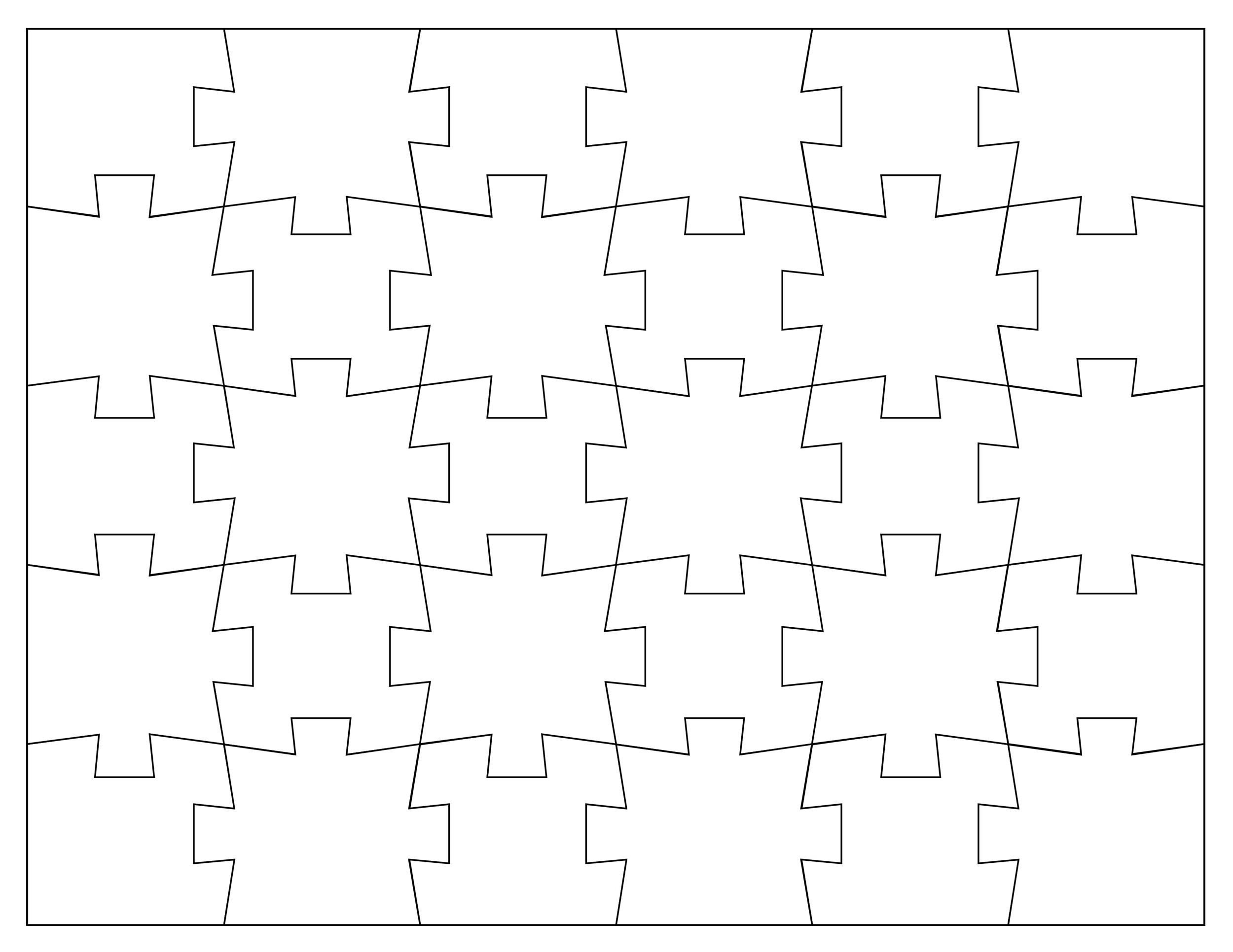 Fit Together Full Page Printable Puzzle Piece Template
