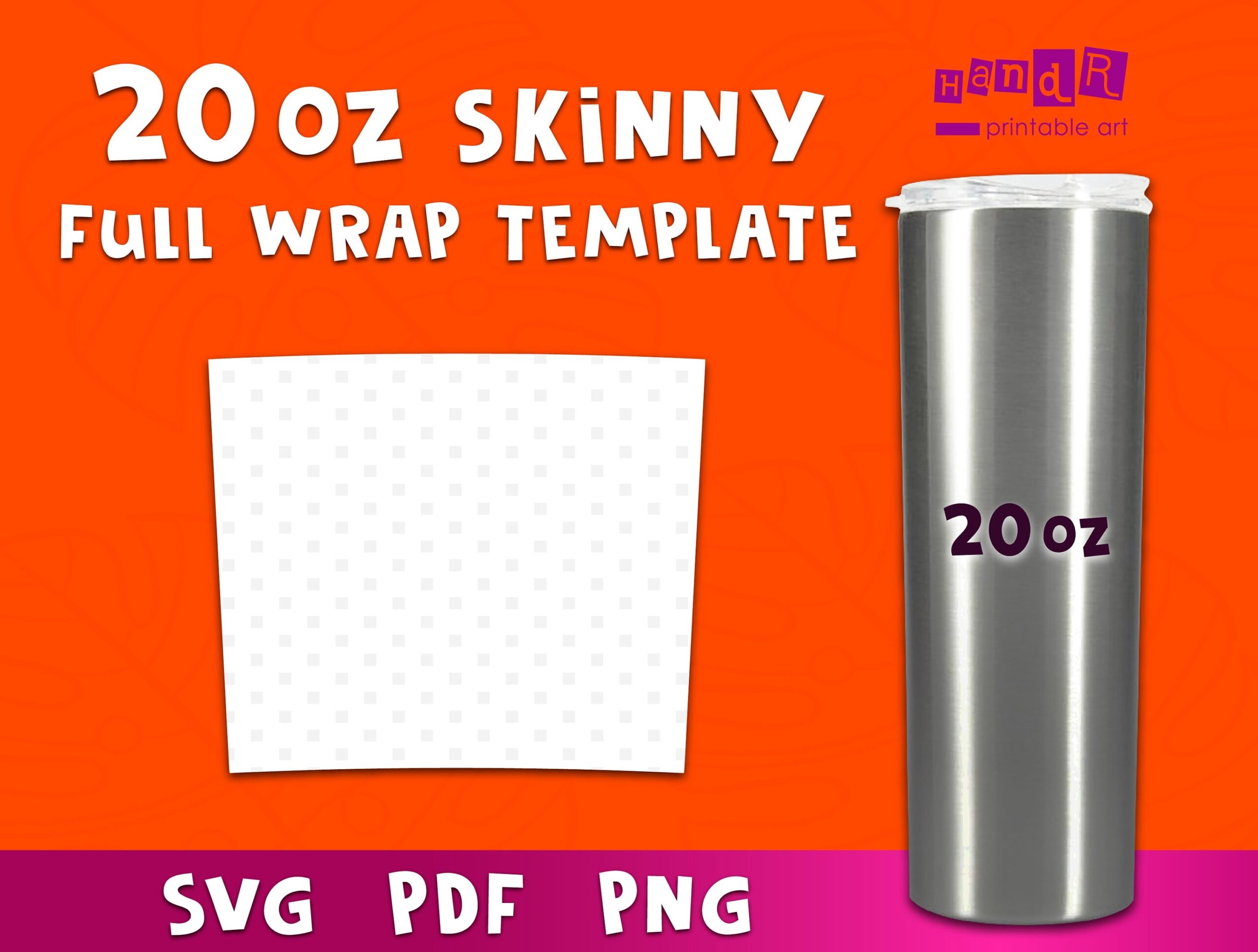 20 Oz Skinny Tumbler Template Vector Crocut SVG PNG PDF For Full Vinyl And Fabric Wraps Full Water Slide Sublimation Digital Design Etsy