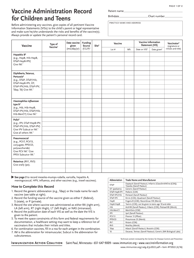 2016 2024 Form Immunize P Fill Online Printable Fillable Blank PdfFiller