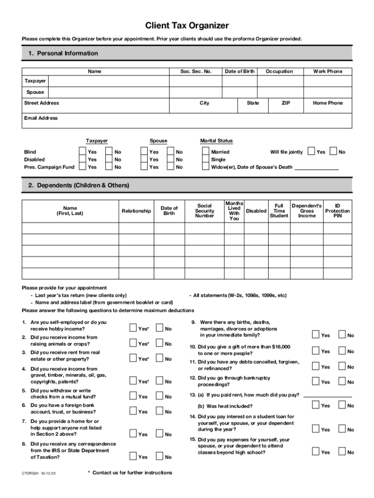 2022 2024 Form Blue And Co CTORG01 Fill Online Printable Fillable Blank PdfFiller