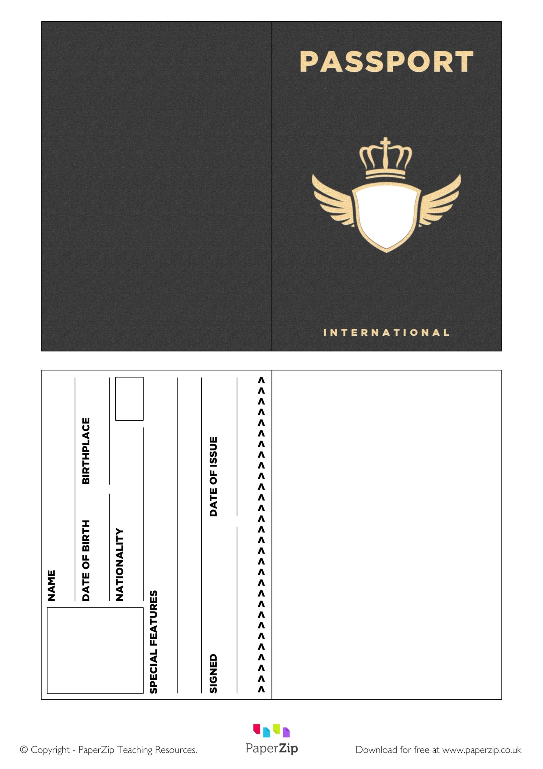 Free Printable Passport Template