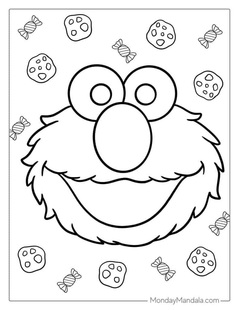 Printable Elmo Face Template