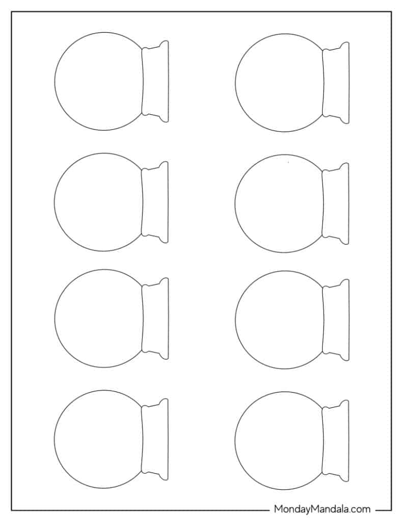 Printable Snow Globe Ornament Template
